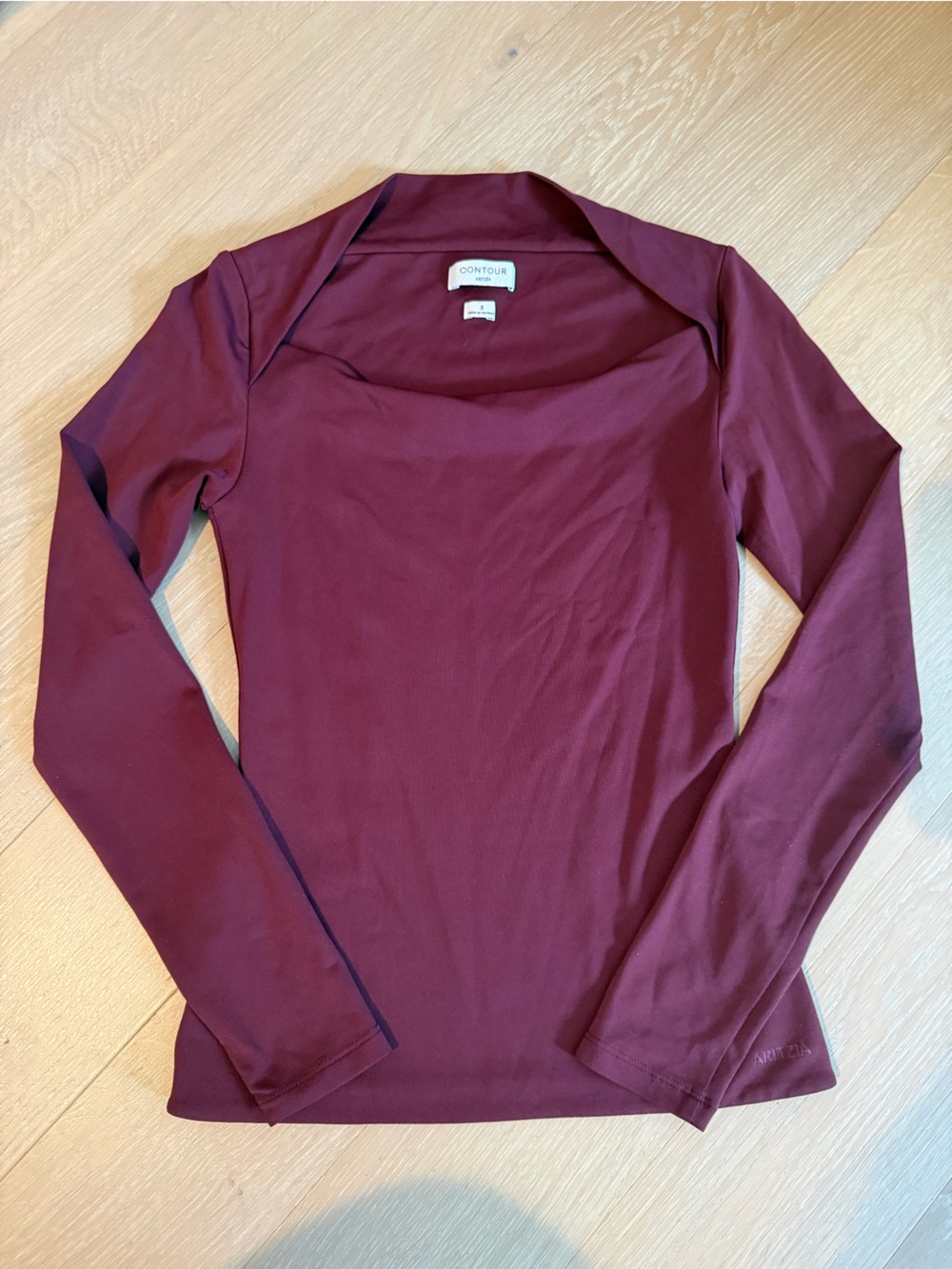 Off-Shoulder Long Sleeve Top in Burgundy Wine